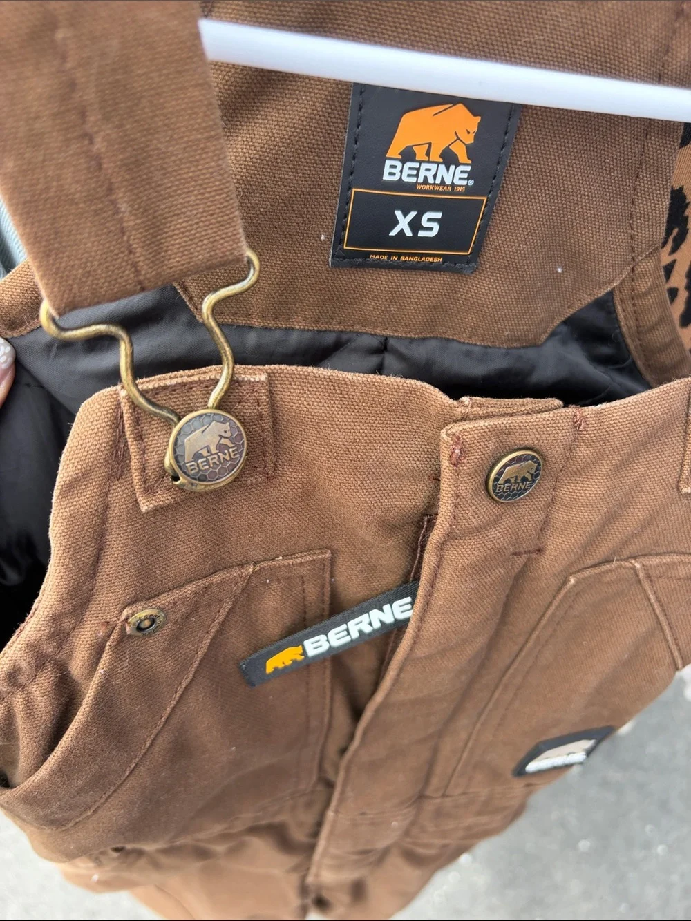Berne Kids Brown Insulated Overalls with Adjustable Straps XS